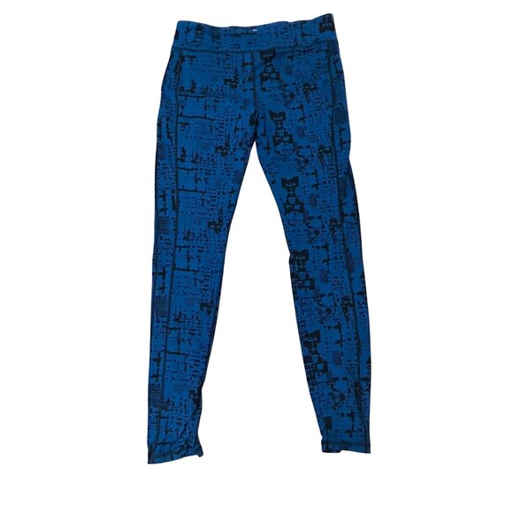 Cabi #963 Skinny Tech Cool Down Leggings Blue Black Print Large - Picture 3 of 7